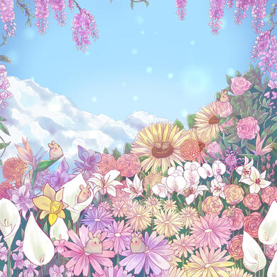 Des lapins et des Fleurs